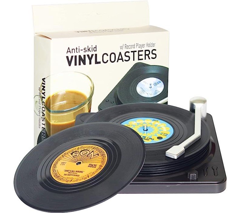 fun music vinyl coasters